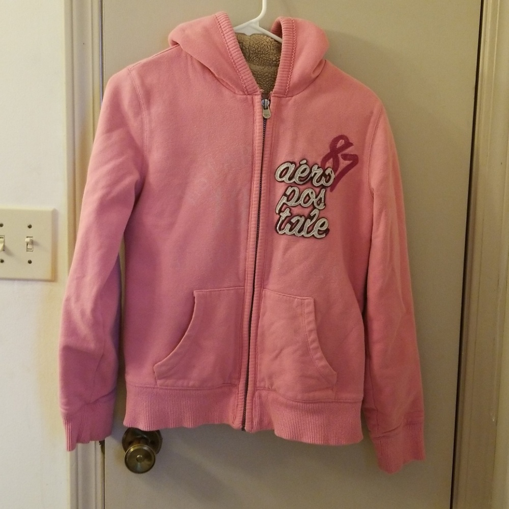 Pink, wool insulated sweatshirt